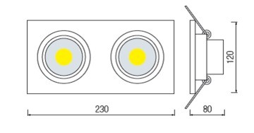 Светильник светодиодный HL6712L 2x10W Белый точечный