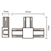 PTR CT-BL Коннектор черный T-обр.