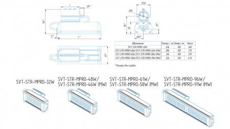 Уличный консольный светодиодный светильник SVT-STR-MPRO-61W-C