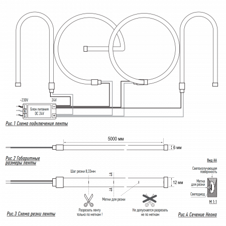 PFN-02 “НЕОН 24V” 2835/120 3000K 12X6mm IP65 /5m/