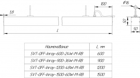 Премиальный Инрей SVT-OFF-Inray-1500-60W-M-RB