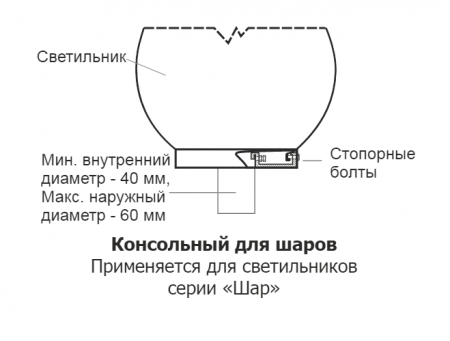 Светильник ДТУ "ШАР", молочный, 40Вт, Mean Well, 400мм.