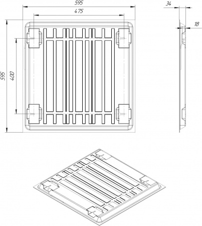 SVT-ARM-U-AIR-595x595x34-29W-IP54-PR