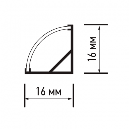 Профиль PAL 1616 (комплект)  угловой 2м анод.